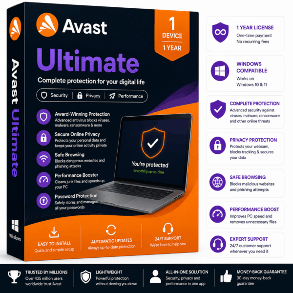 Avast Ultimate 1 Year – 1 Device License Key