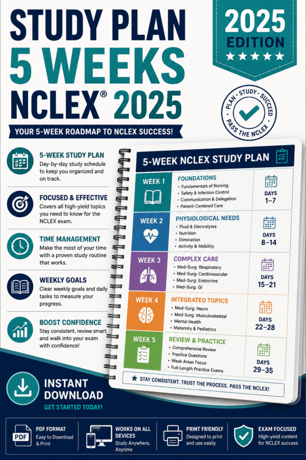 Study Plan 5 Weeks NCLEX 2025