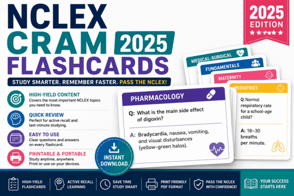 NCLEX Cram Flashcards 2025