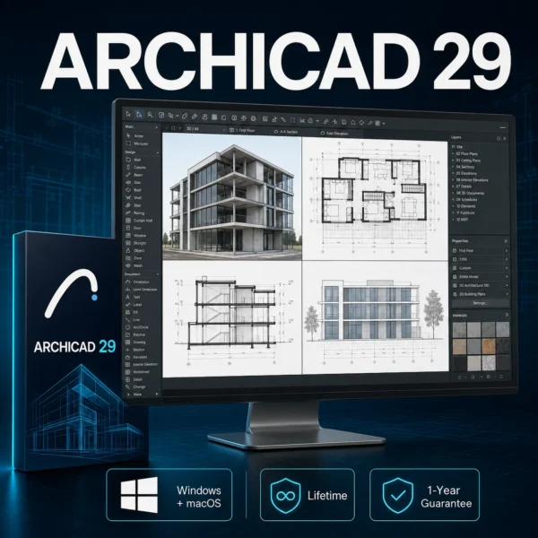 Graphisoft Archicad 29 Lifetime for Windows and Mac